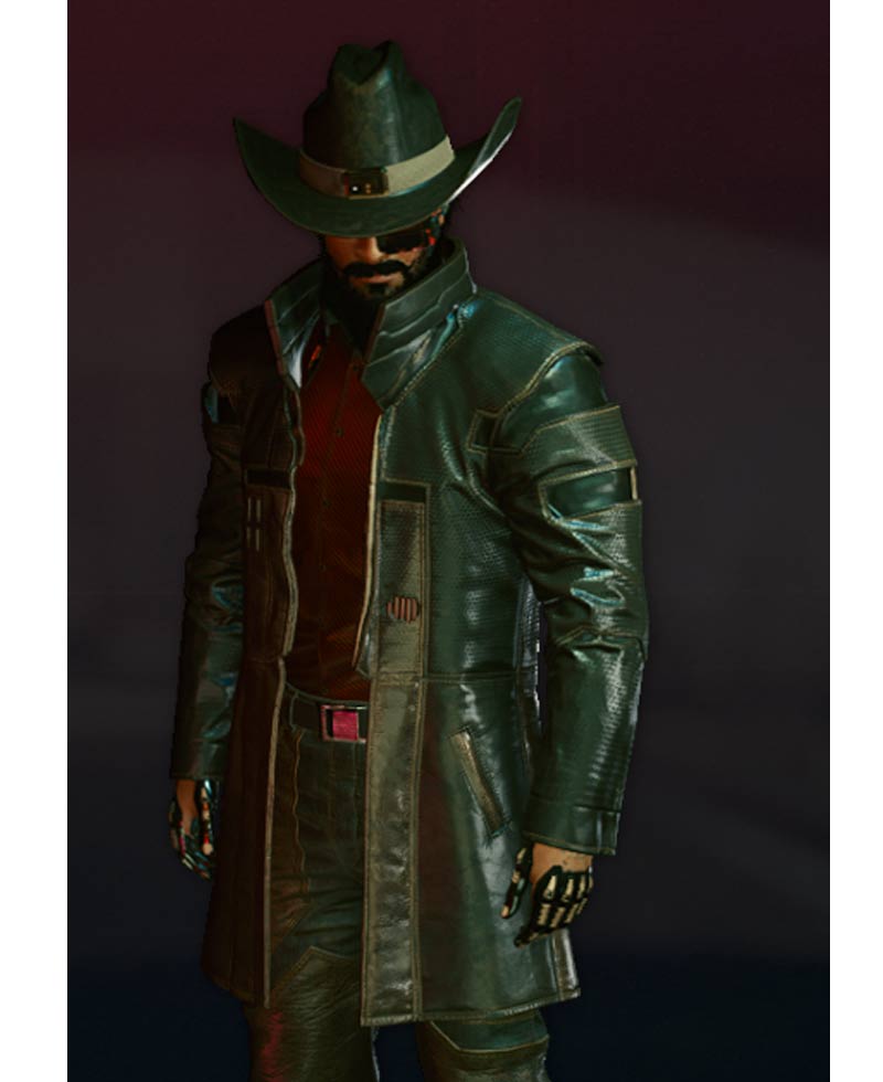 Cyberpunk 2077 Durable Motorcycle Brown Leather Coat cyberpunk durable synthetic coat