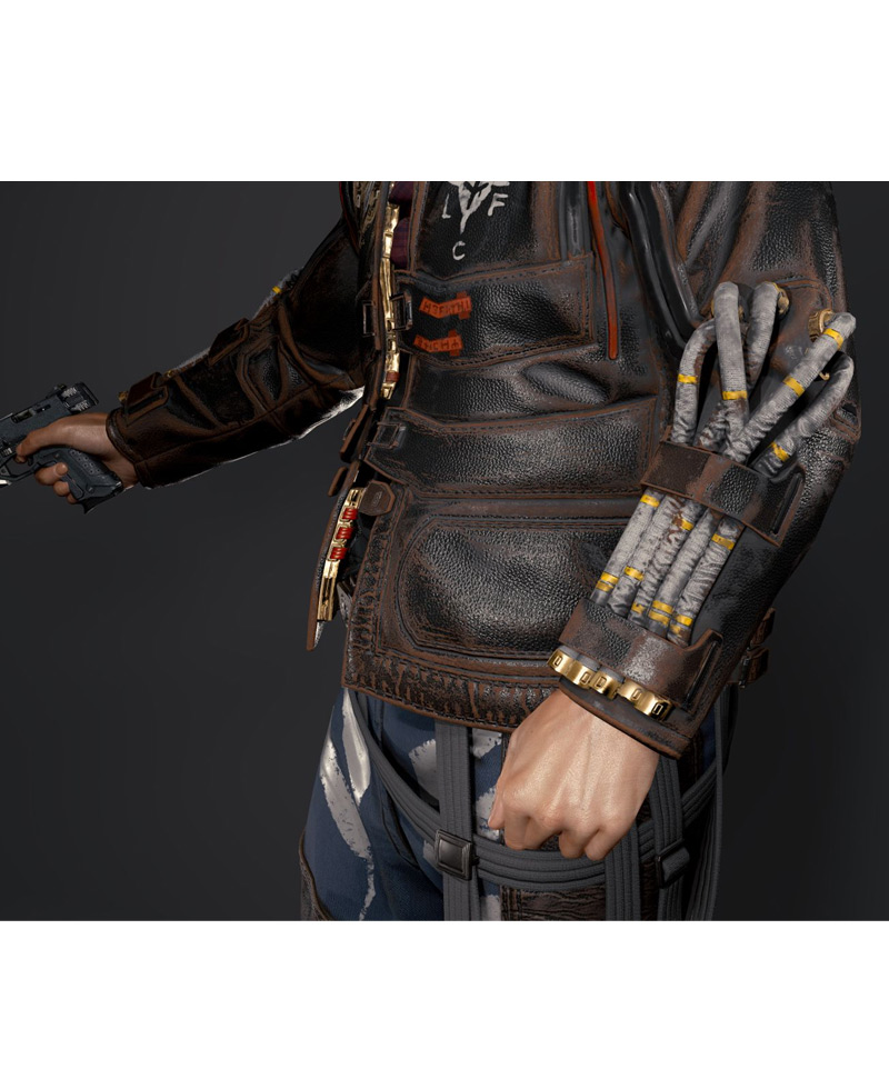 Cyberpunk 2077 Simon Randall Brown Leather Jacket cyberpunk 2077 jacket