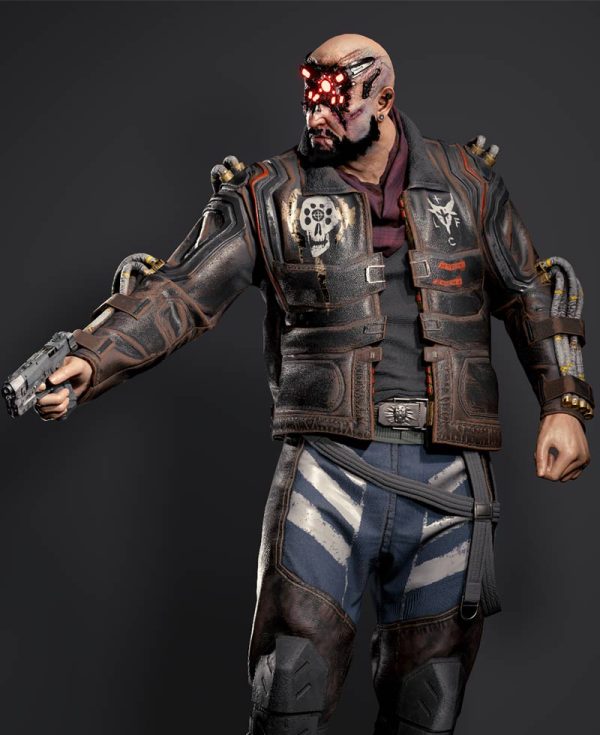 cyberpunk 2077 simon randall brown leather jacket