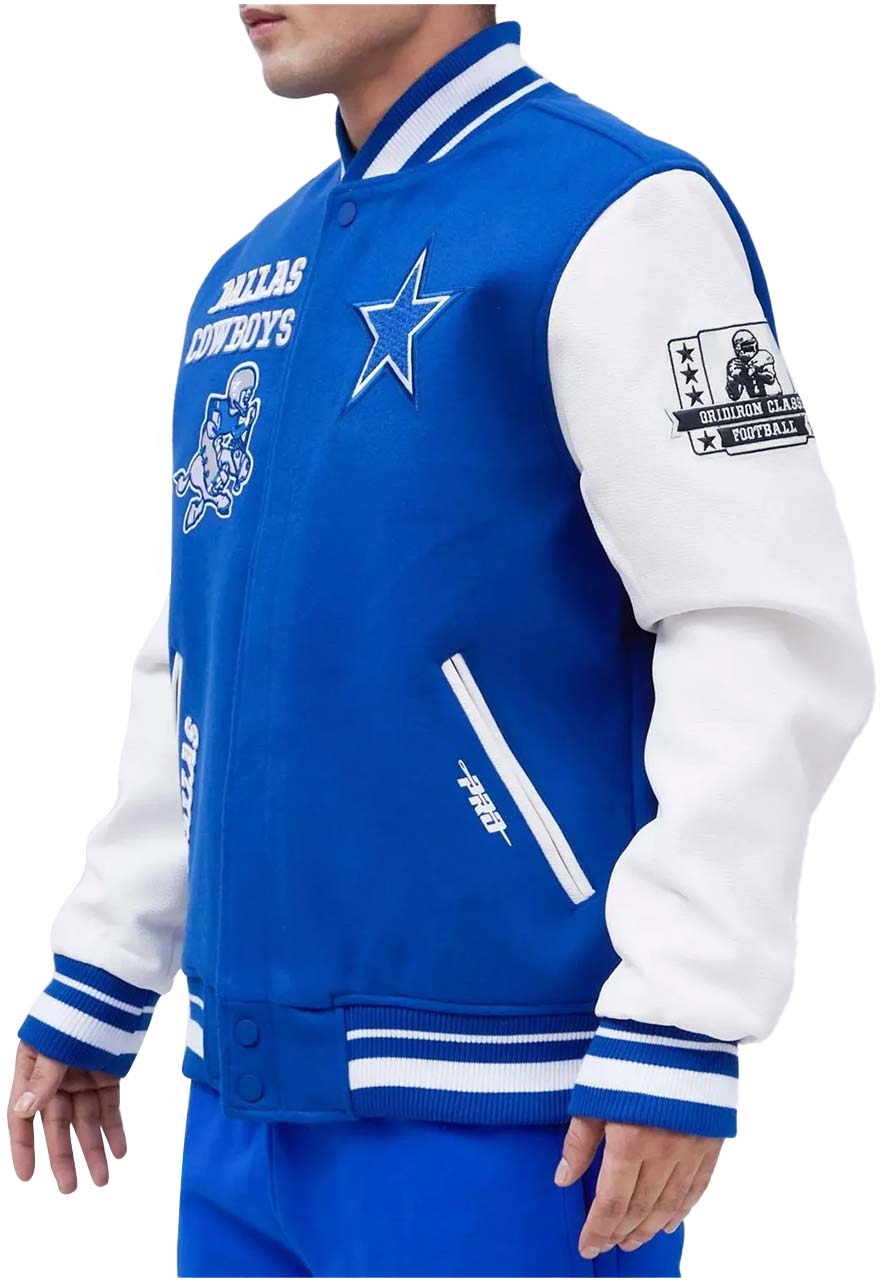 Dallas Cowboys Blue Varsity Jacket Dallas Cowboys Blue Varsity Jacket - Image 4