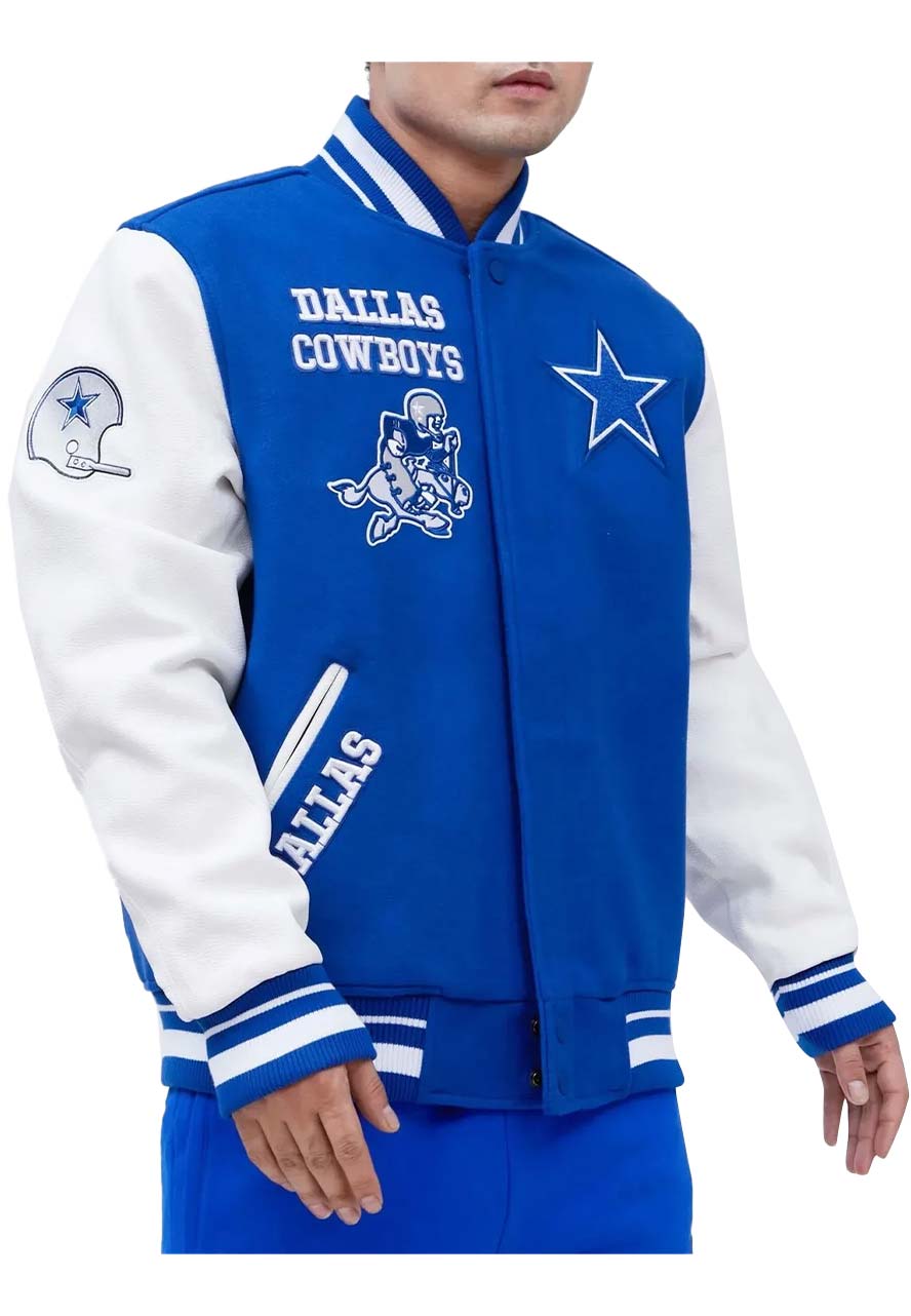 Dallas Cowboys Blue Varsity Jacket Dallas Cowboys Blue Varsity Jacket - Image 3