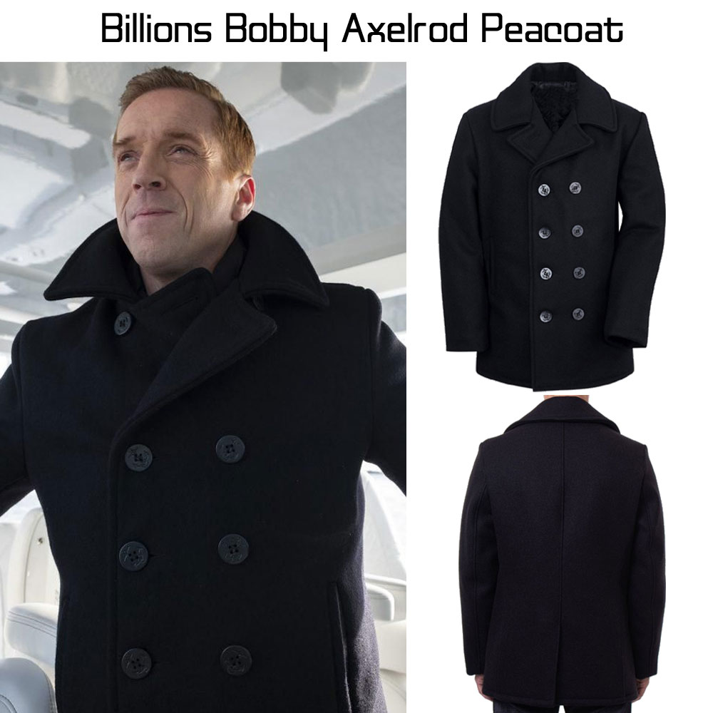 Billions Damian Lewis Black Peacoat Billions Damian Lewis Black Peacoat - Image 4
