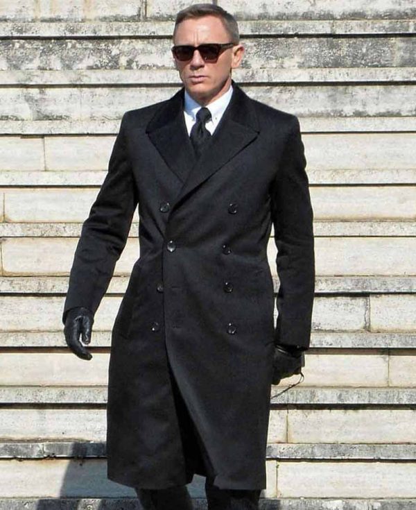 Spectre Daniel Craig Black Wool Coat