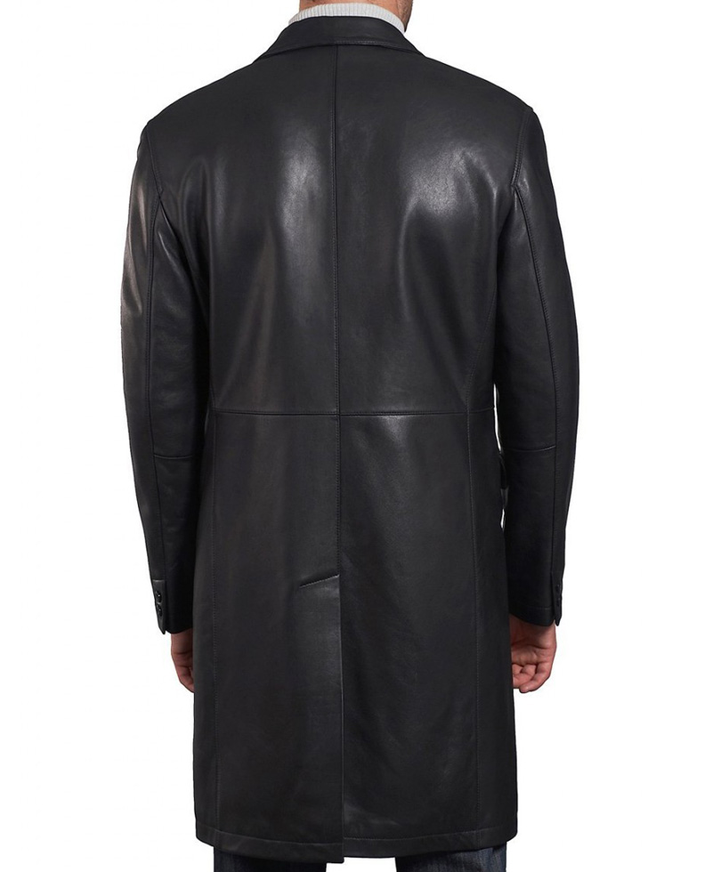 David Boreanaz Angel Black Leather Long Jacket David Boreanaz Angel Black Leather Long Jacket - Image 2