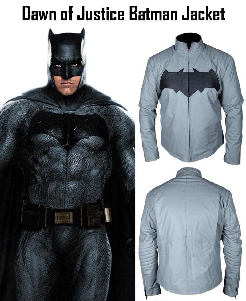 Dawn of Justice Batman Grey Leather Jacket batman dawn of justice leather jacket