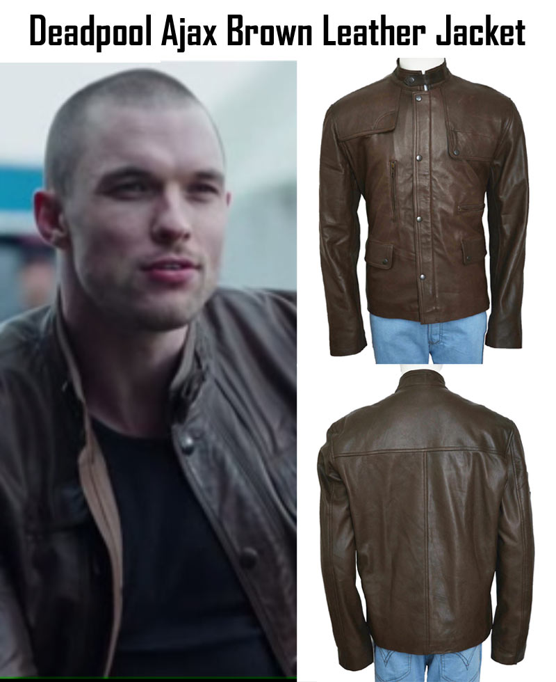 Deadpool Film Ajax Brown Leather Jacket Deadpool Film Ajax Brown Leather Jacket - Image 5