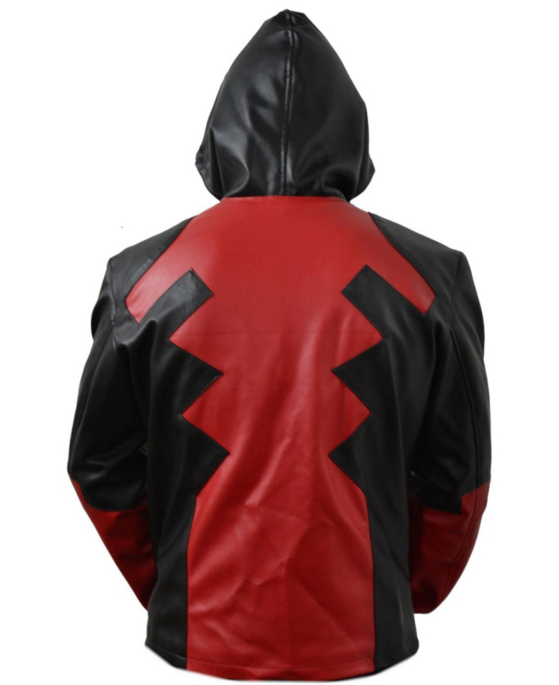 Deadpool Leather Hoodie Deadpool Leather Hoodie - Image 2