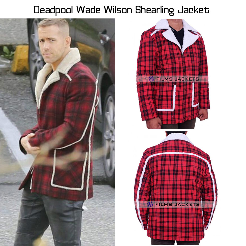 Deadpool Vanessa and Wade Wilson Shearling Jacket Deadpool Vanessa and Wade Wilson Shearling Jacket - Image 5