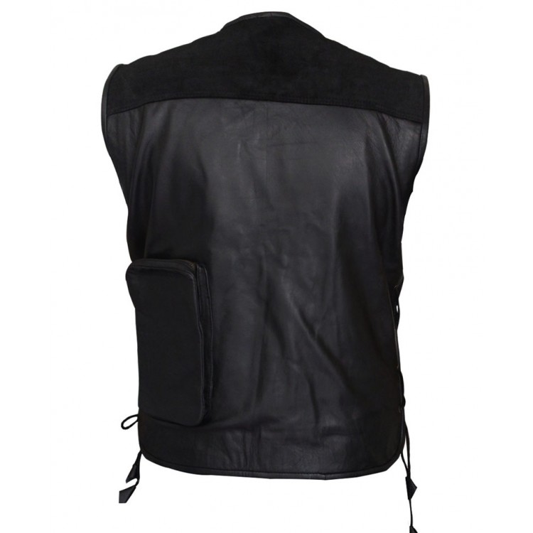 Dean Ambrose Black Leather Bomber Vest Dean Ambrose Black Leather Bomber Vest - Image 2