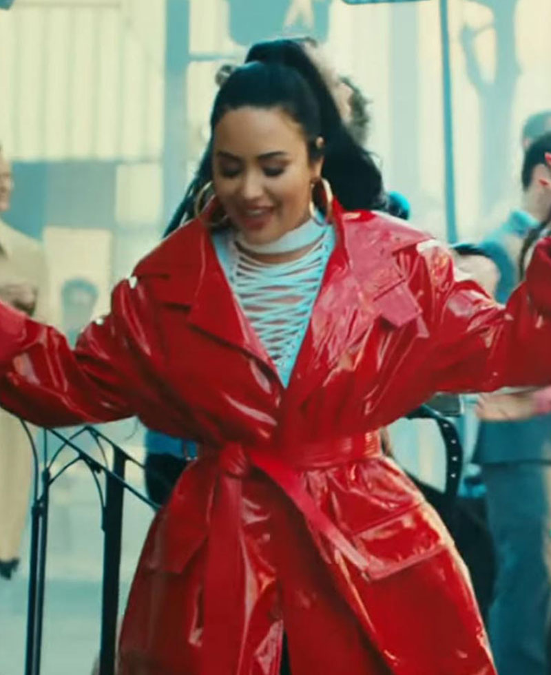Demi Lovato Tell Me You Love Me Red Leather Coat Demi Lovato Tell Me You Love Me Red Leather Coat - Image 2