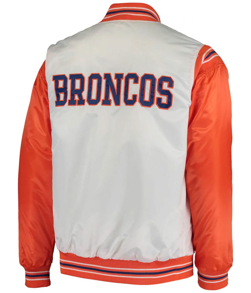 Denver Broncos Replica Starter White and Orange Jacket Denver Broncos Replica Starter White and Orange Jacket - Image 2
