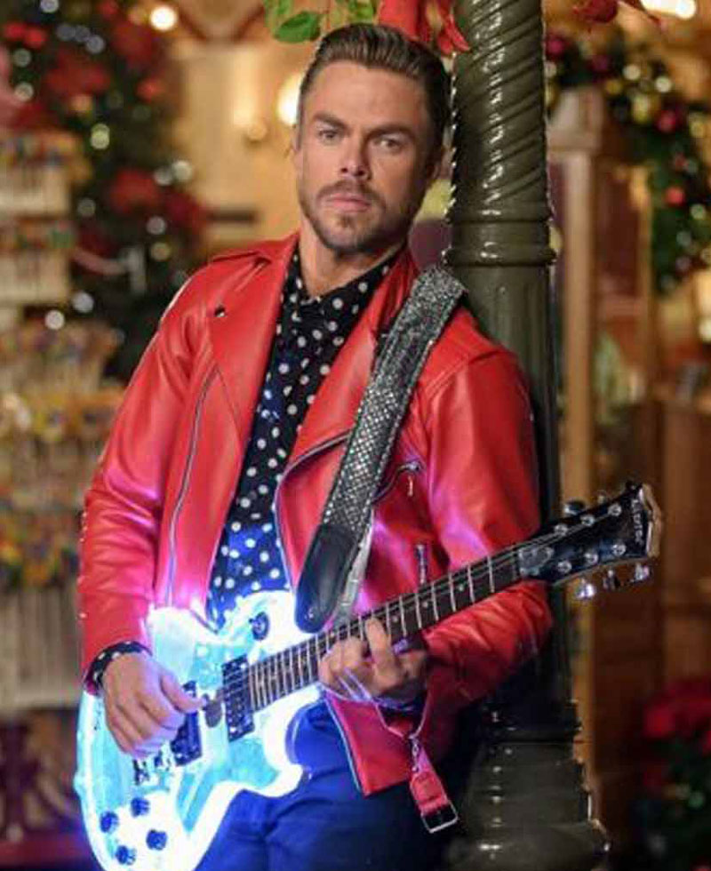 Derek Hough Magical Holiday Celebration Motorcycle Leather Jacket Derek Hough Magical Holiday Celebration Motorcycle Leather Jacket - Image 3