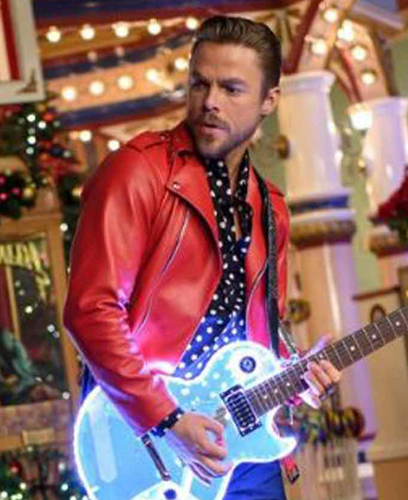 Derek Hough Magical Holiday Celebration Motorcycle Leather Jacket Derek Hough Magical Holiday Celebration Motorcycle Leather Jacket - Image 2