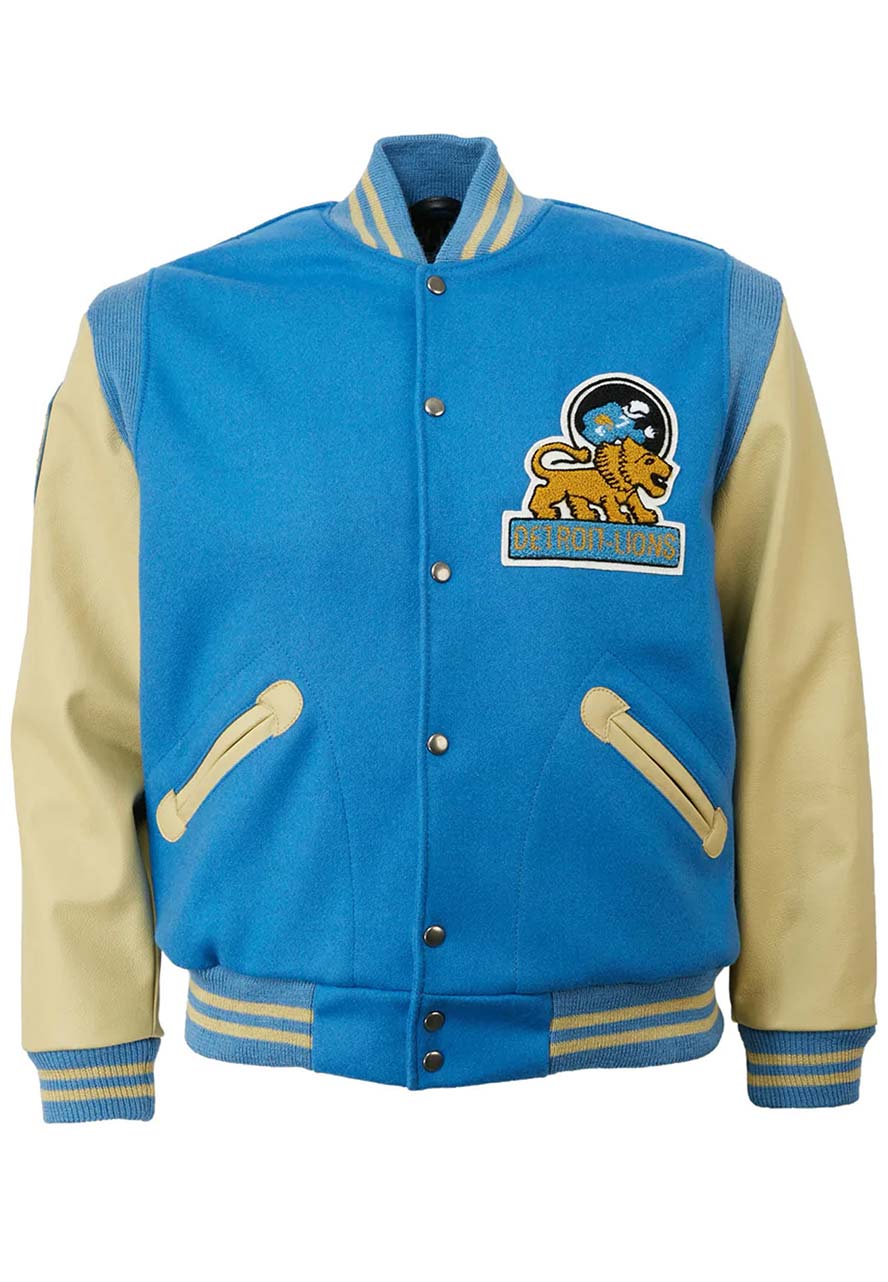 Detroit Lions Matthew Stafford 9 Varsity Jacket Detroit Lions Matthew Stafford 9 Varsity Jacket