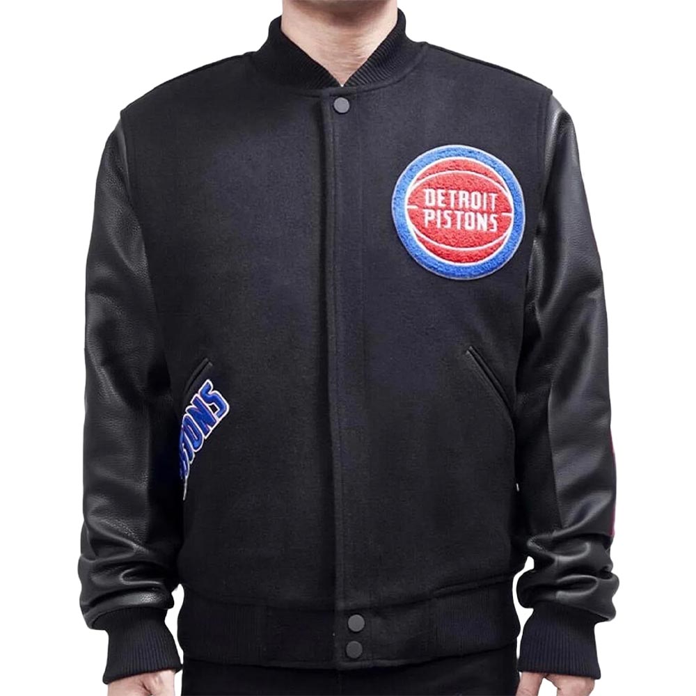 Detroit Pistons Black Varsity Jacket Detroit Pistons Black Varsity Jacket