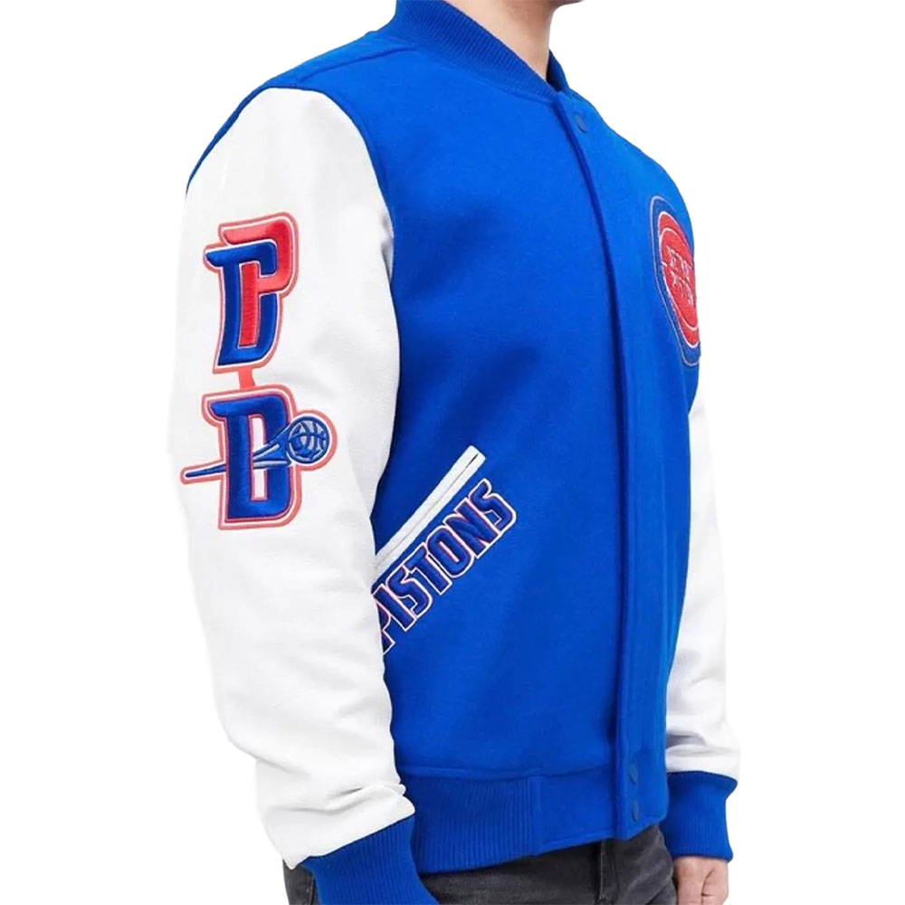 Detroit Pistons Blue Varsity Jacket Detroit Pistons Blue Varsity Jacket - Image 3