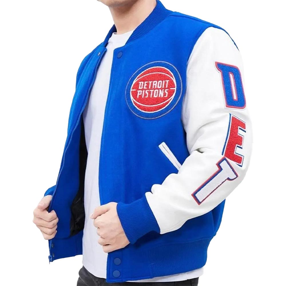 Detroit Pistons Blue Varsity Jacket Detroit Pistons Blue Varsity Jacket - Image 4