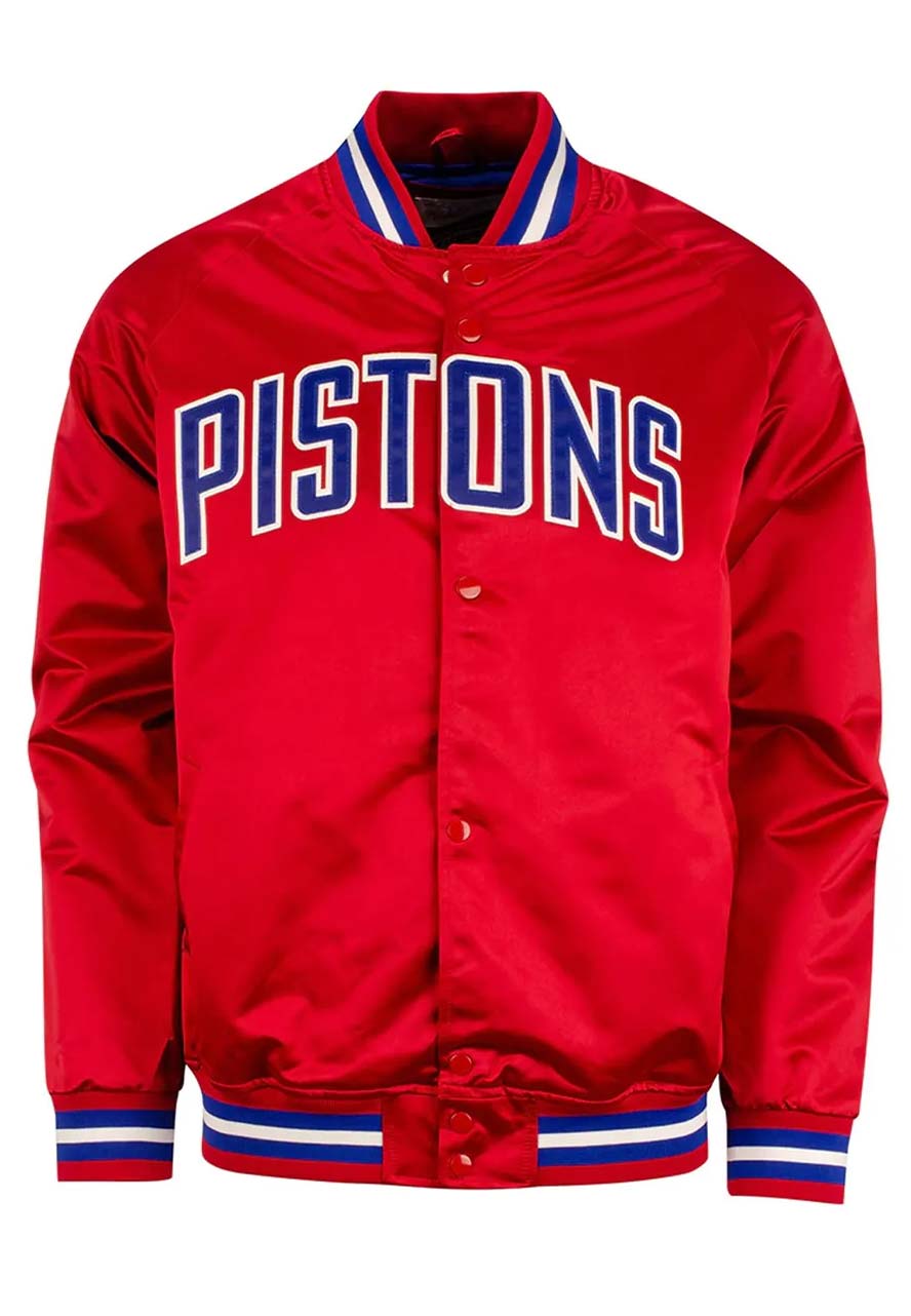 Detroit Pistons Red Satin Jacket Detroit Pistons Red Satin Jacket