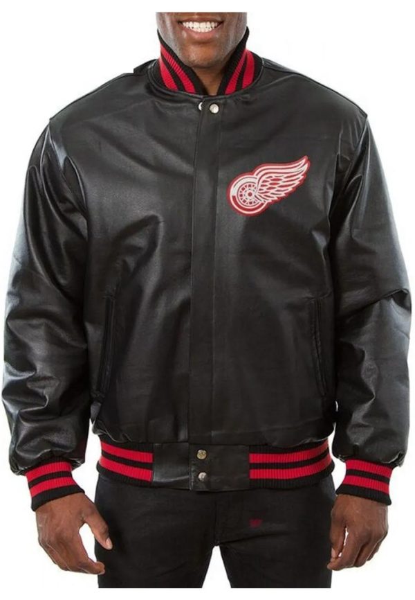 detroit red wings leather jacket