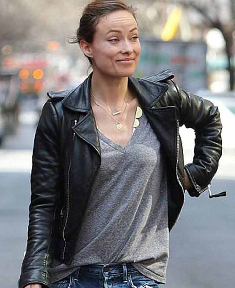 Olivia Wilde Vinyl Leather Jacket Olivia Wilde Vinyl Leather Jacket - Image 3