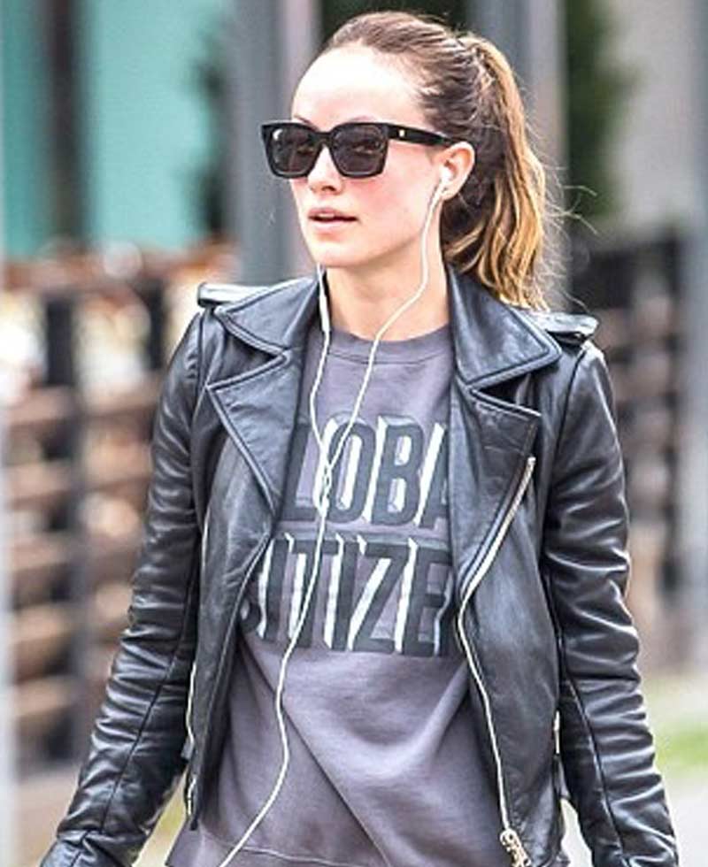 Olivia Wilde Vinyl Leather Jacket Olivia Wilde Vinyl Leather Jacket - Image 2