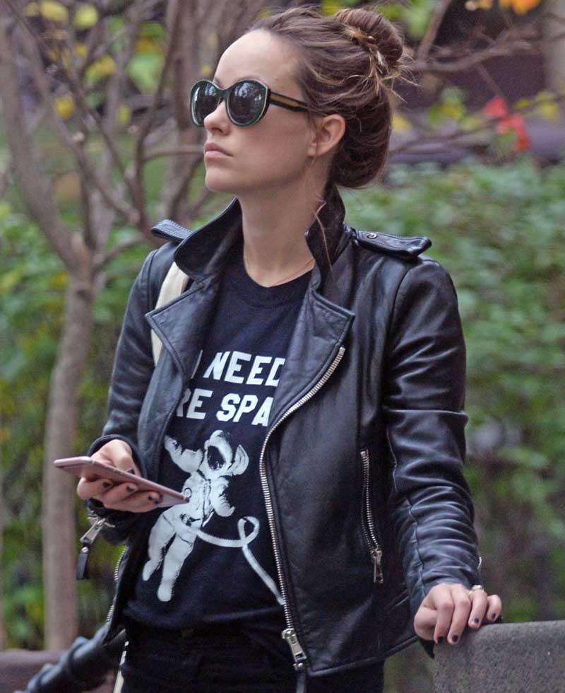 Olivia Wilde Vinyl Leather Jacket Olivia Wilde Vinyl Leather Jacket - Image 5