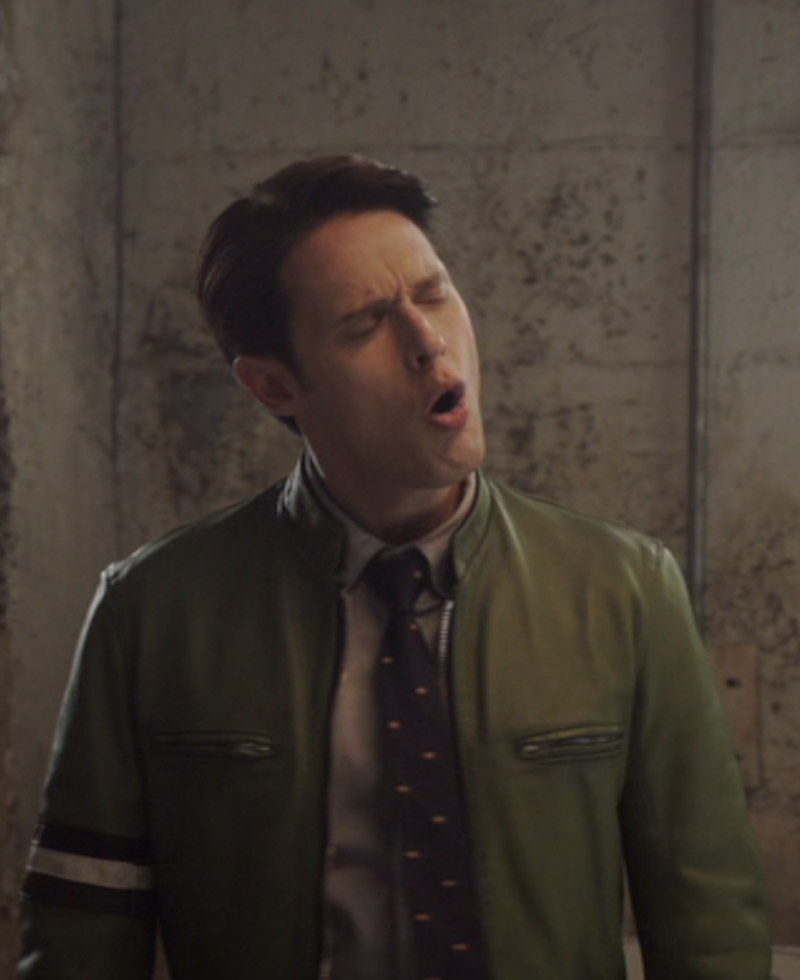 Dirk Gently Samuel Barnett Green Leather Jacket Dirk Gently Samuel Barnett Green Leather Jacket - Image 2