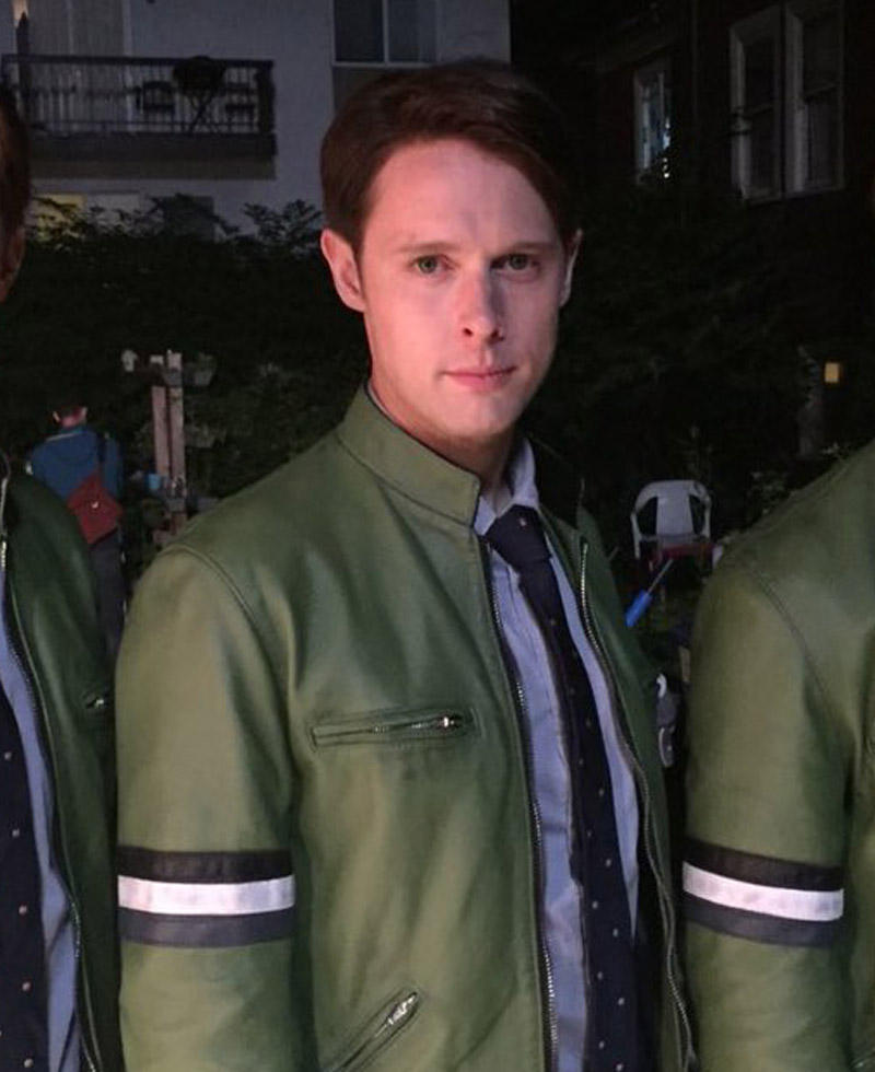 Dirk Gently Samuel Barnett Green Leather Jacket Dirk Gently Samuel Barnett Green Leather Jacket - Image 3