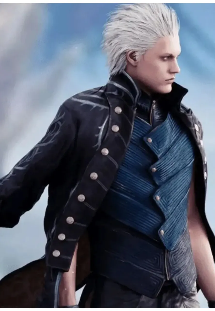Vergil Blue and Black Leather Vest Vergil Blue and Black Leather Vest - Image 3