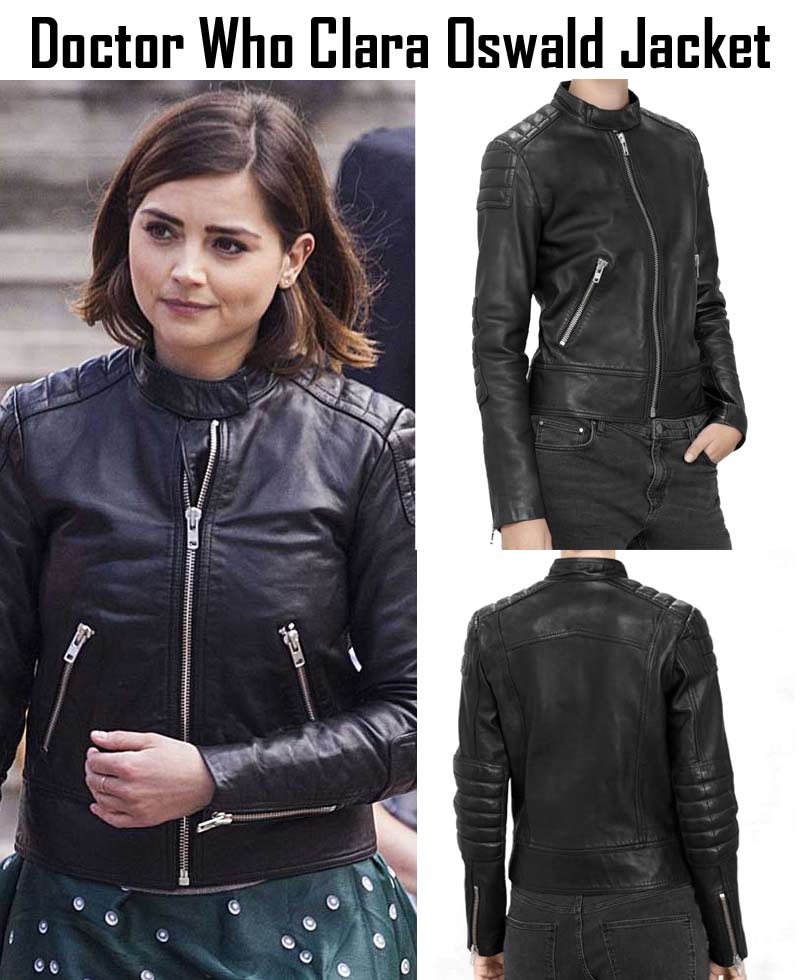 Doctor Who TV Series Clara Oswald Leather Jacket Doctor Who TV Series Clara Oswald Leather Jacket - Image 4