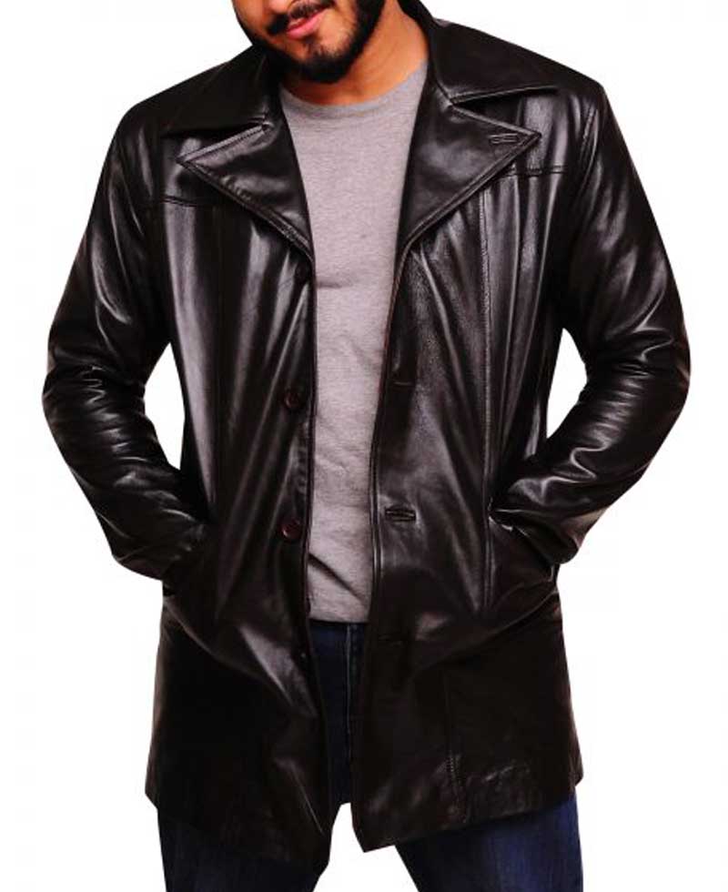 Dominic West The Wire Leather Coat Dominic West The Wire Leather Coat - Image 3