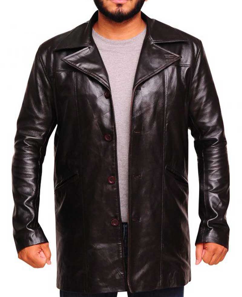 Dominic West The Wire Leather Coat Dominic West The Wire Leather Coat - Image 4