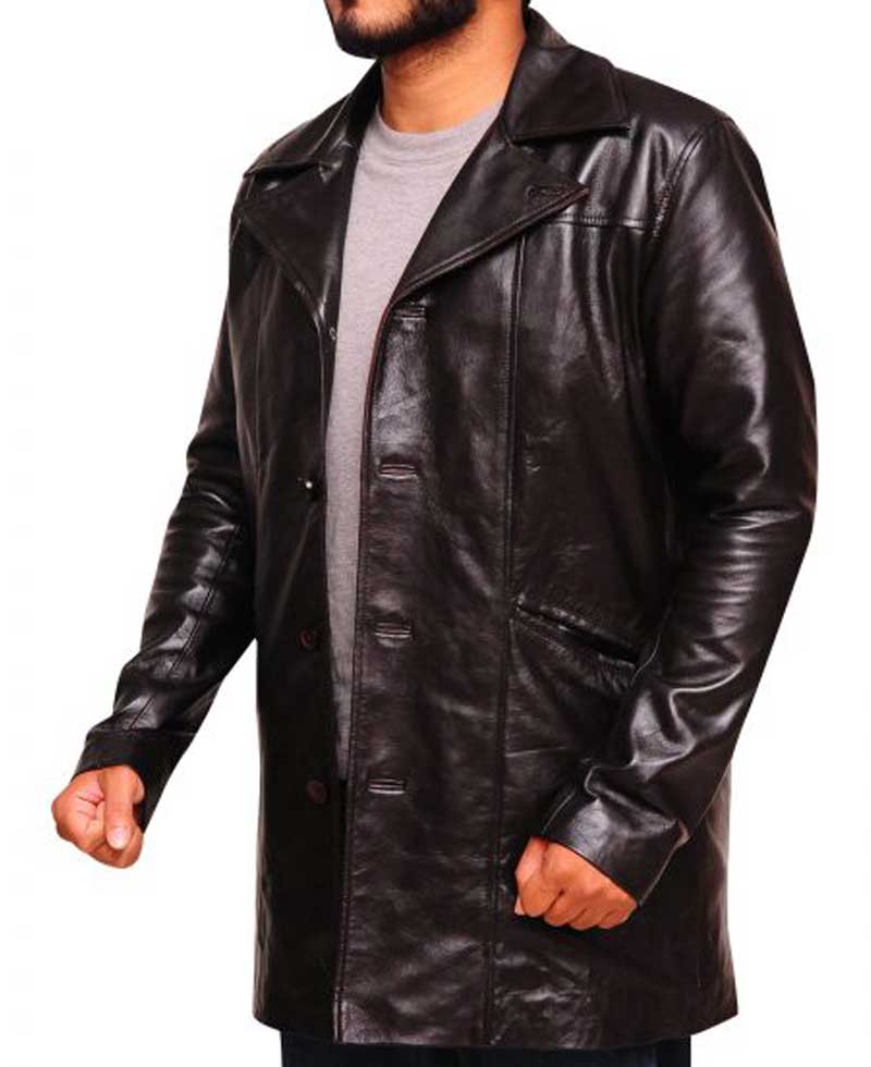 Dominic West The Wire Leather Coat Dominic West The Wire Leather Coat - Image 5