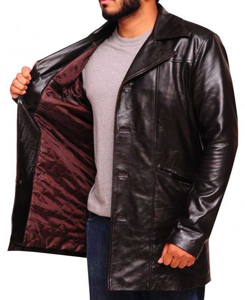 Dominic West The Wire Leather Coat Dominic West The Wire Leather Coat - Image 6