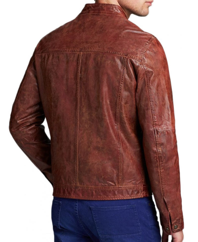 Joseph Gordon Levitt Don Jon Brown Distressed Leather Jacket Joseph Gordon Levitt Don Jon Brown Distressed Leather Jacket - Image 2