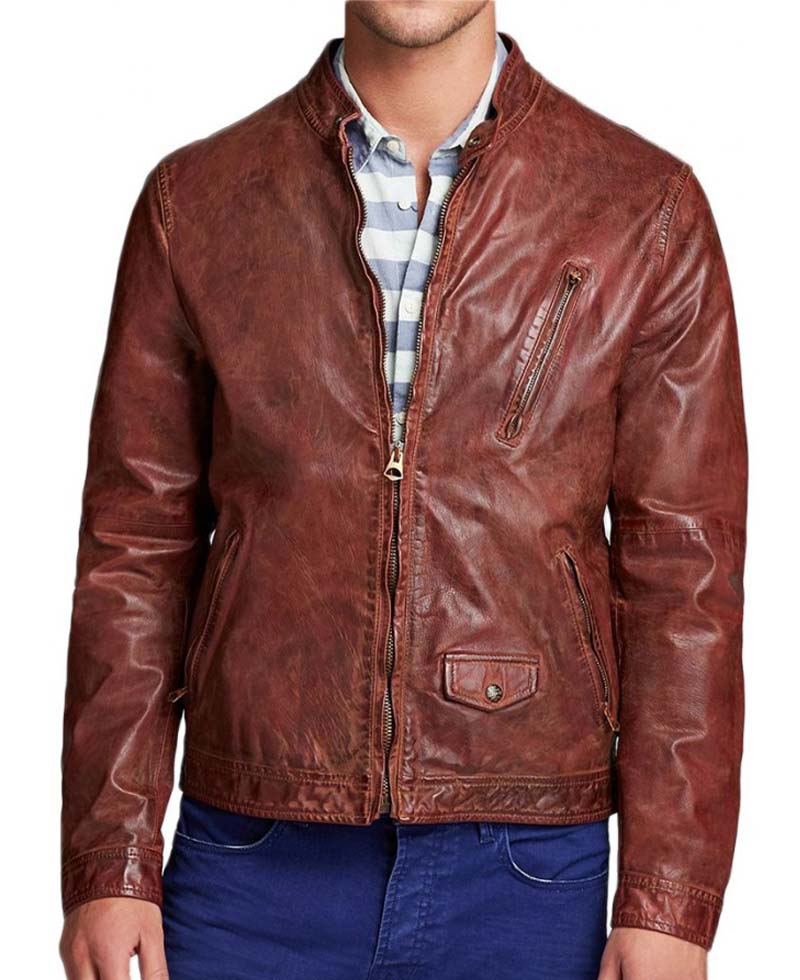 Joseph Gordon Levitt Don Jon Brown Distressed Leather Jacket Joseph Gordon Levitt Don Jon Brown Distressed Leather Jacket