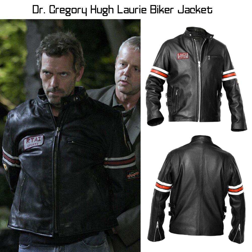 Dr. Gregory House Hugh Laurie Biker Leather Jacket house md motorcycle jacket