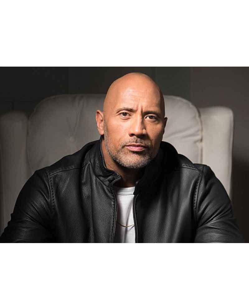Dwayne Johnson Fighting with My Family Black Leather Jacket Dwayne Johnson Fighting with My Family Black Leather Jacket - Image 2