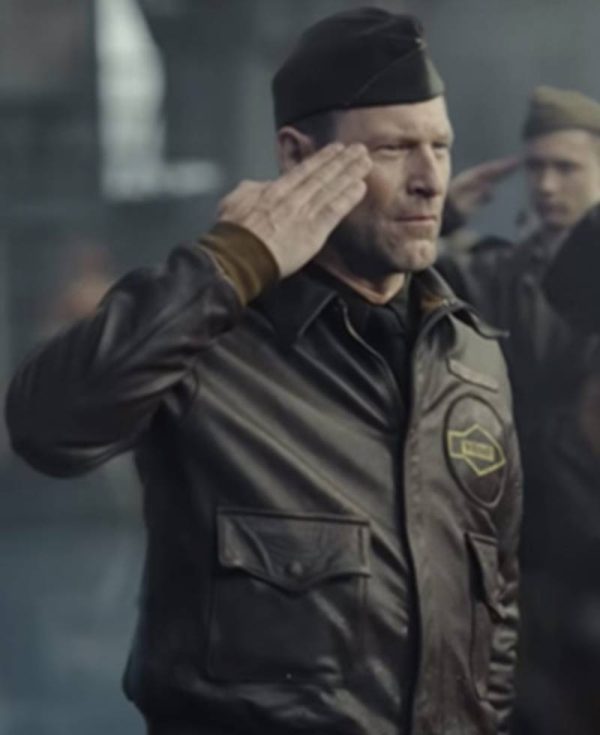 Ed Skrein Midway A2 Flight Brown Leather Jacket