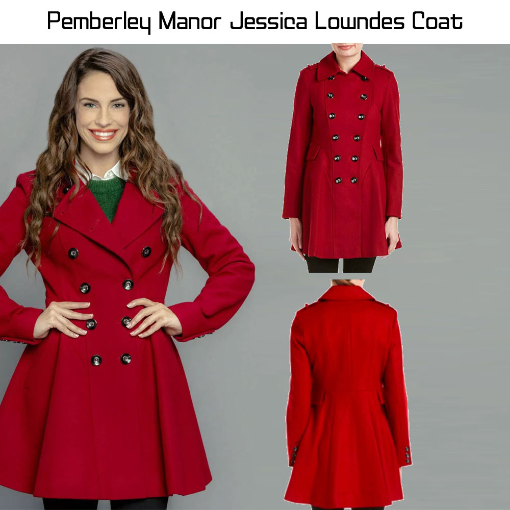 Christmas At Pemberley Manor Jessica Lowndes Wool Coat christmas at pemberley manor coat