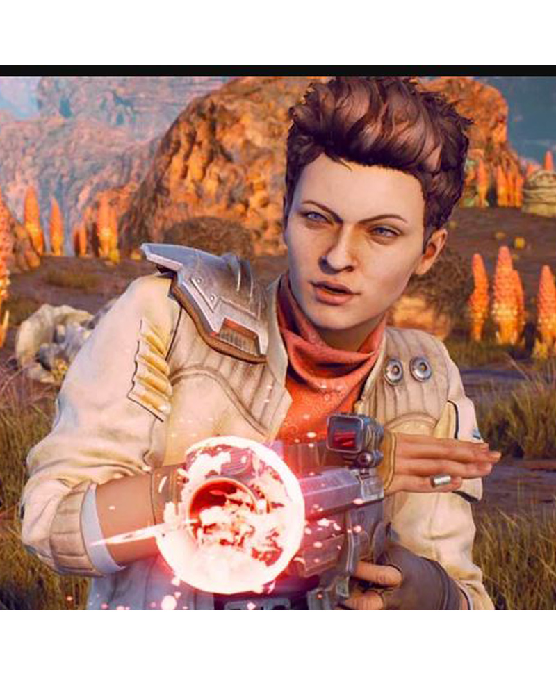 Ellie The Outer Worlds White Leather Jacket Ellie The Outer Worlds White Leather Jacket - Image 3
