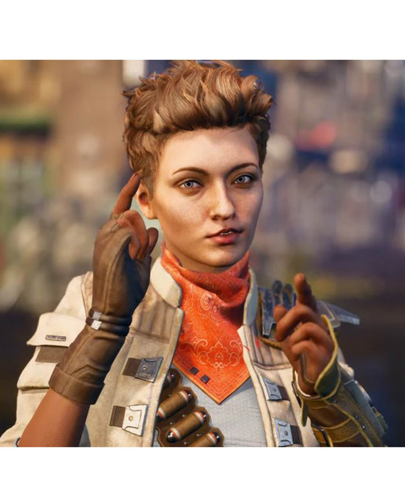 Ellie The Outer Worlds White Leather Jacket Ellie The Outer Worlds White Leather Jacket - Image 2