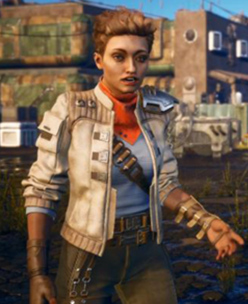 Ellie The Outer Worlds White Leather Jacket Ellie The Outer Worlds White Leather Jacket - Image 4