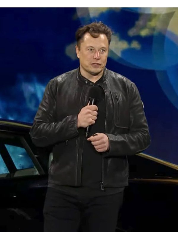 Elon Musk Tesla Event Leather Jacket Elon Musk Tesla Event Leather Jacket - Image 3
