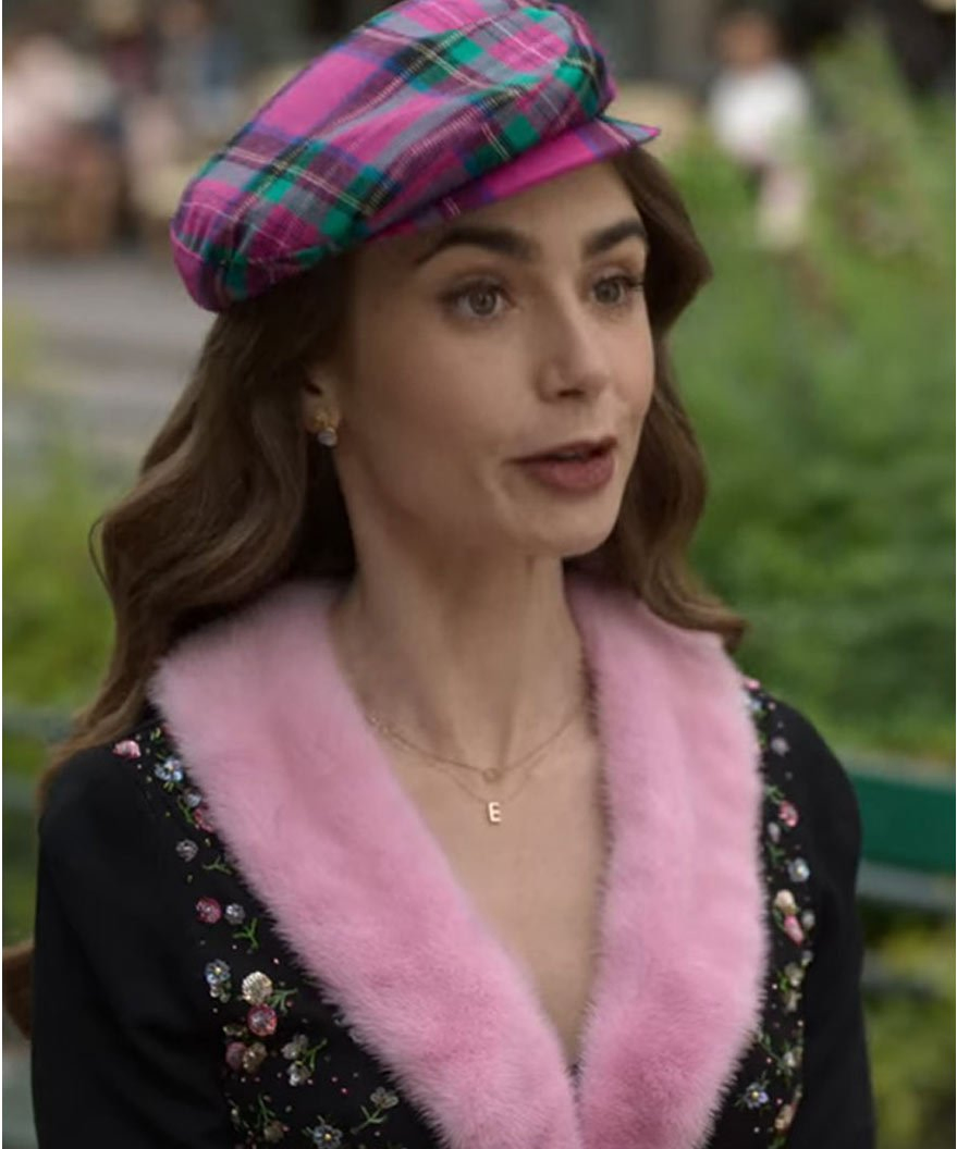 Emily In Paris S2 Emily Cooper Fur Collar Cardigan Emily In Paris S2 Emily Cooper Fur Collar Cardigan - Image 5