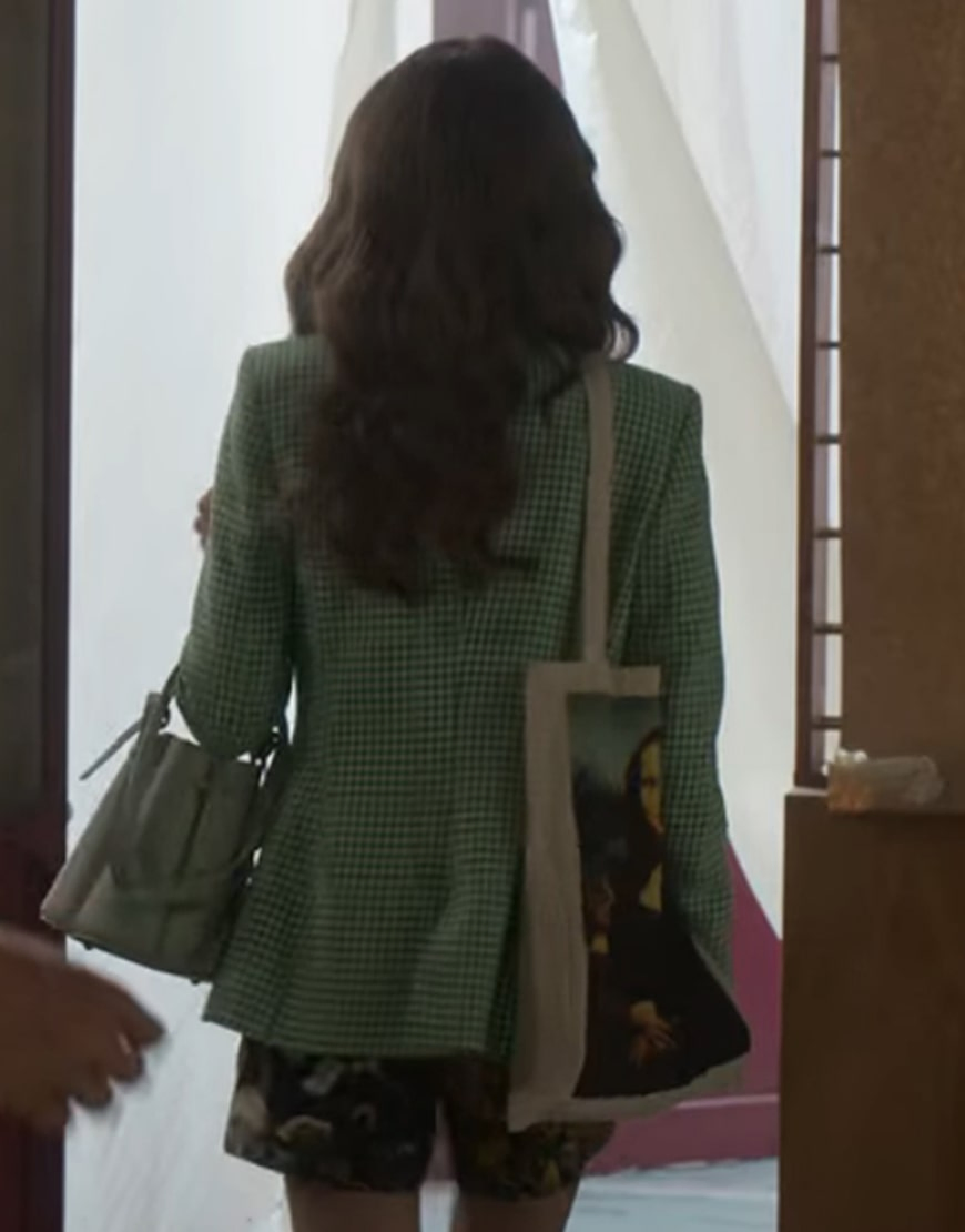 Emily In Paris S2 Emily Cooper Green Check Coat Emily In Paris S2 Emily Cooper Green Check Coat - Image 4