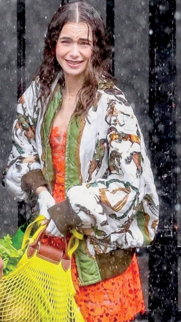 Emily In Paris S2 Lily Collins Satin Jacket Emily In Paris S2 Lily Collins Satin Jacket - Image 8