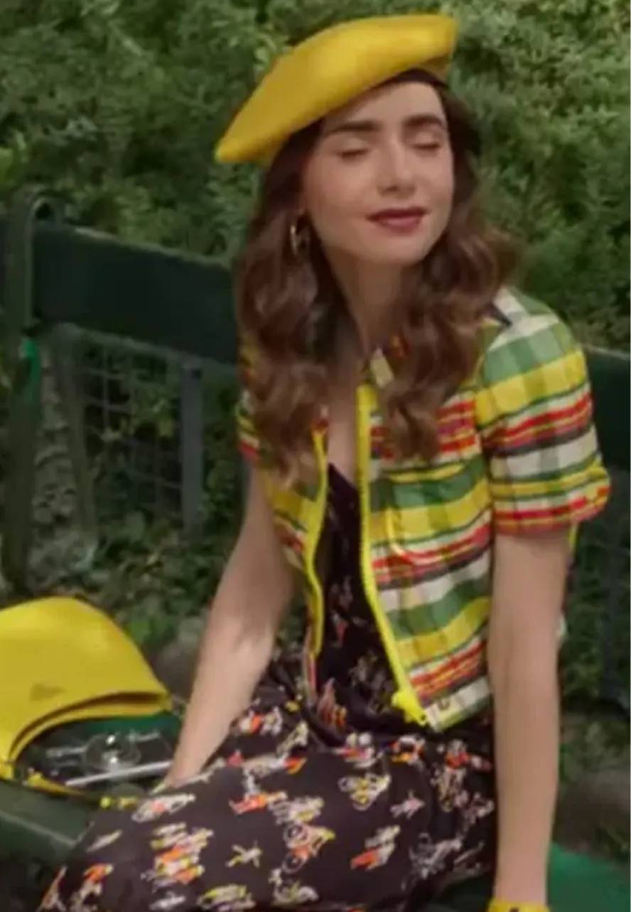 Emily In Paris S2 Lily Collins Yellow Jacket Emily In Paris S2 Lily Collins Yellow Jacket - Image 3
