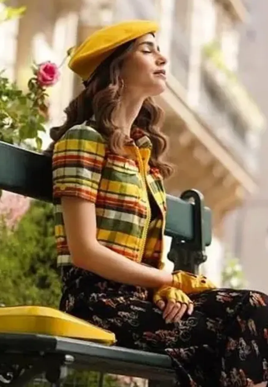 Emily In Paris S2 Lily Collins Yellow Jacket Emily In Paris S2 Lily Collins Yellow Jacket - Image 4