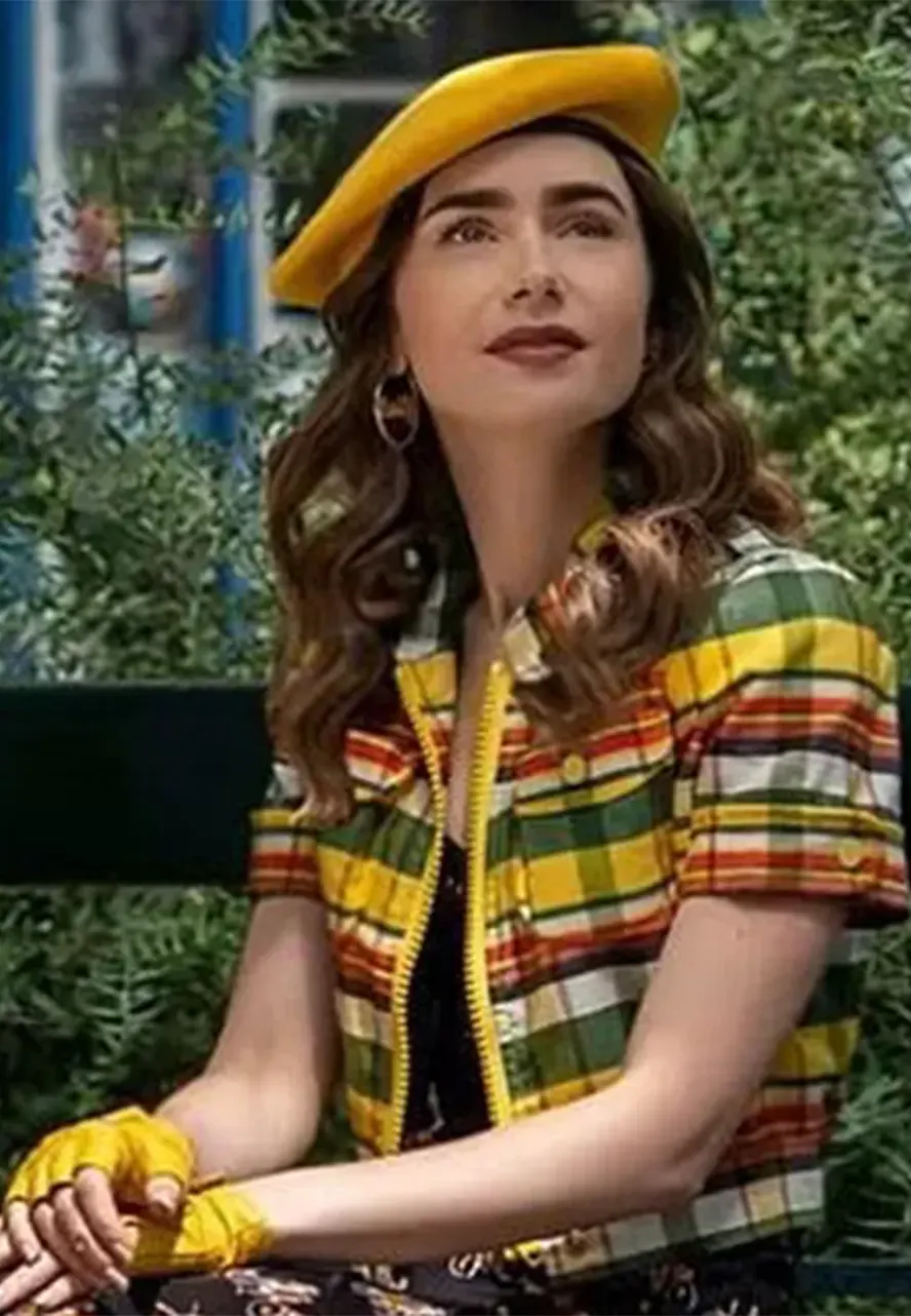Emily In Paris S2 Lily Collins Yellow Jacket Emily In Paris S2 Lily Collins Yellow Jacket - Image 2